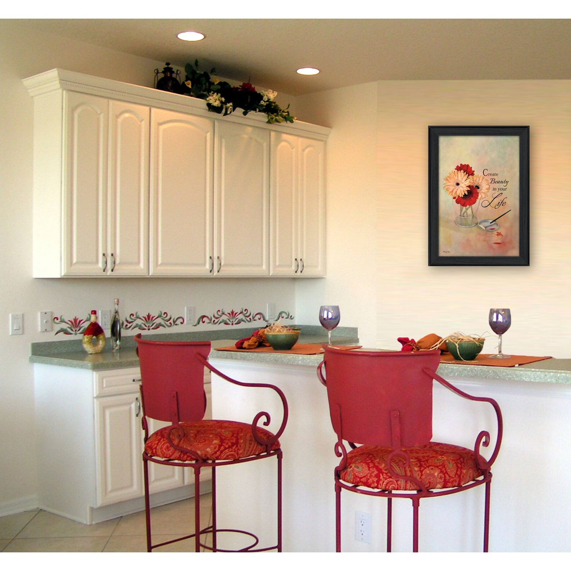 TrendyDecor4U Traditional "Create Beauty in Your Life" Framed Print